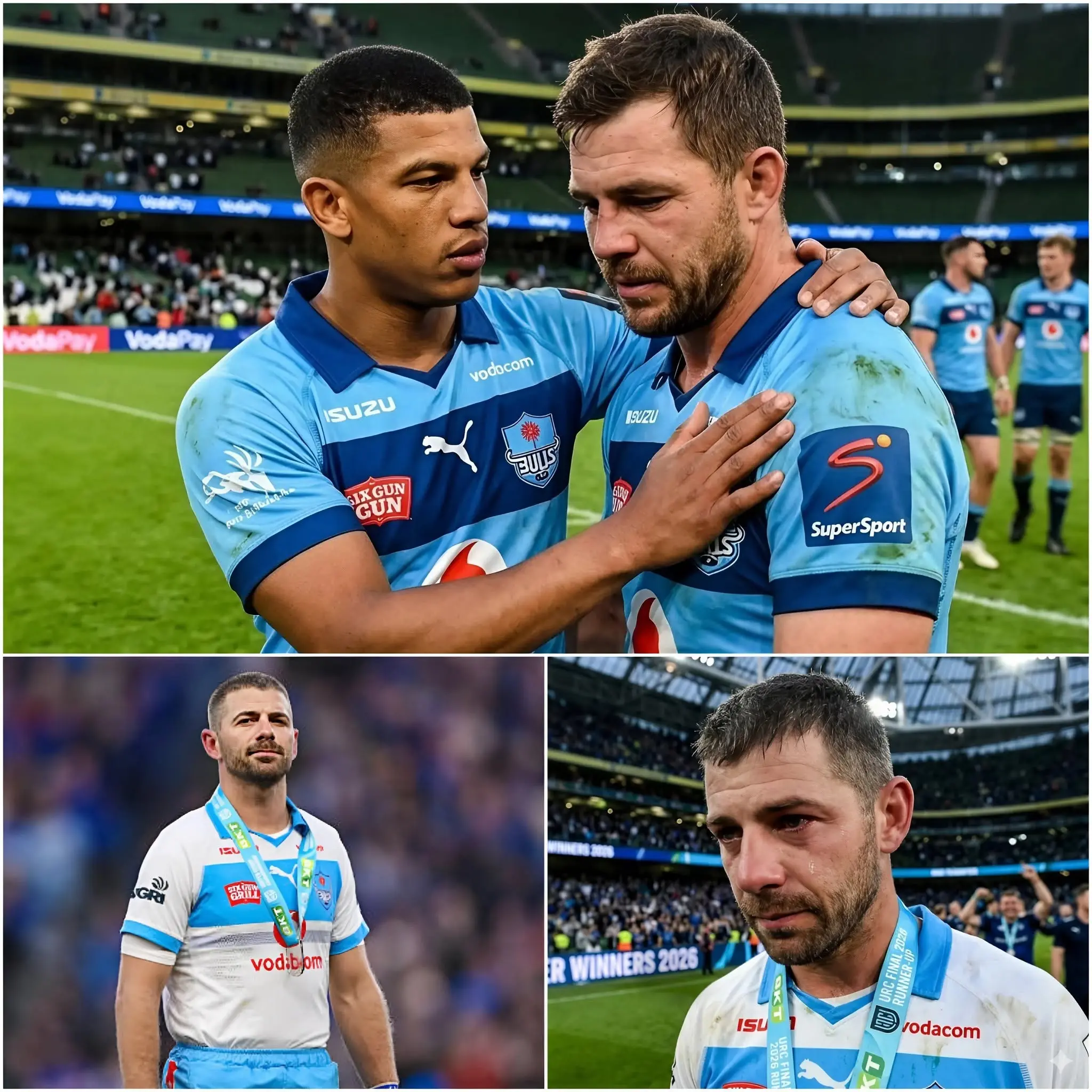 Cover Image for 💔🏉 “Not every defeat is the end” One of the biggest shocks of the season unfolded when the Vodacom Bulls suffered a heartbreaking loss in the URC final against Leinster.