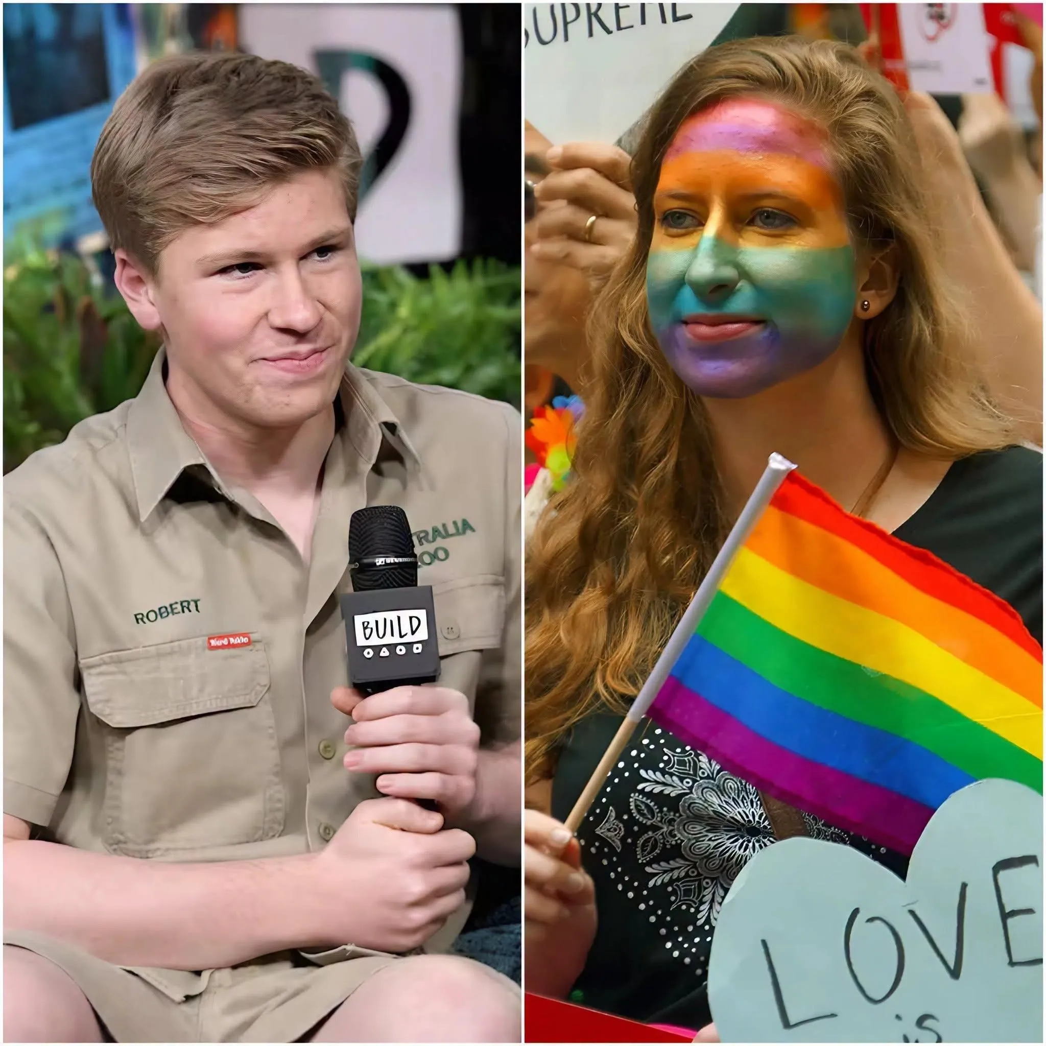Cover Image for 🚨 15 MINUTES AGO: Robert Irwin officially announces he will NOT wear the L.G.B.T rainbow symbol to promote himself in Australia! Under public pressure, Robert Irwin has spoken out to explain his controversial decision: “I have to focus on what’s truly important – contributing my talent – and absolutely not on political or social movements!” This caused a nationwide uproar in Australia.