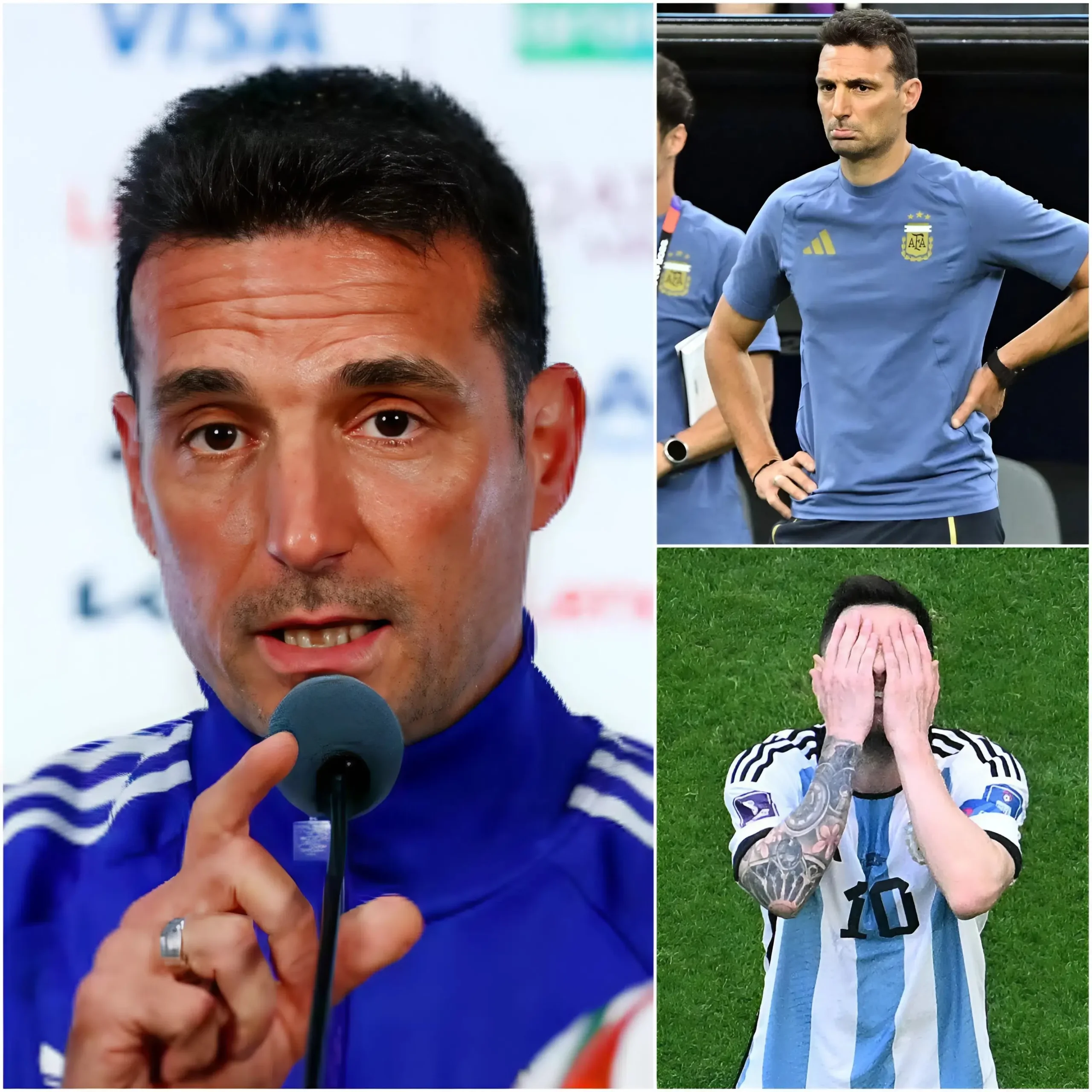 Cover Image for Scaloni admitted Argentina were stunned when Messi missed the penalty.