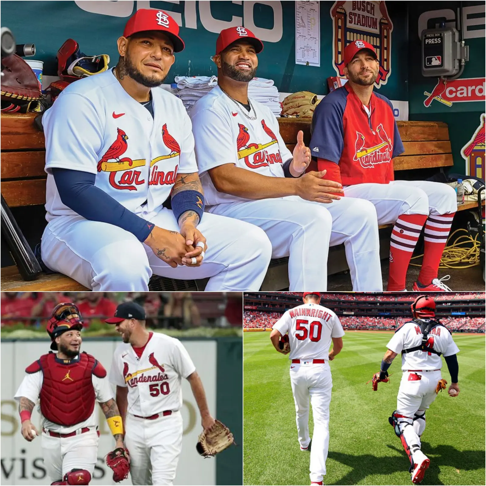 Cover Image for “LEGENDARY DUO READY TO MAKE THEIR OCTOBER DREAM COME TRUE IN ST. LOUIS” The St. Louis Cardinals are preparing for the biggest morale boost of the season as two legends, Yadier Molina and Adam Wainwright, are reportedly set to return to the organization as senior advisors starting in August.