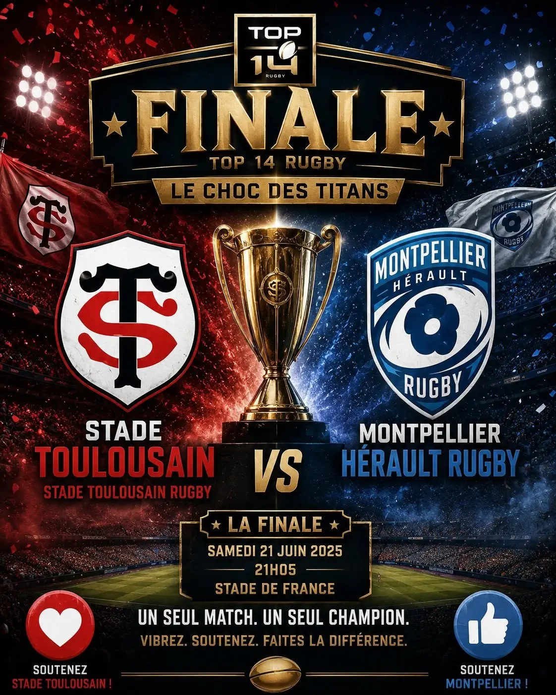 Cover Image for COMMENT REGARDER EN DIRECT LA FINALE EXPLOSIVE DU TOP 14 2026 AU STADE DE FRANCE : découvrez sans attendre toutes les astuces pour suivre le choc tant attendu entre le Stade Toulousain et Montpellier et ne rien manquer de ce rendez-vous monumental du rugby français 🏉🔥