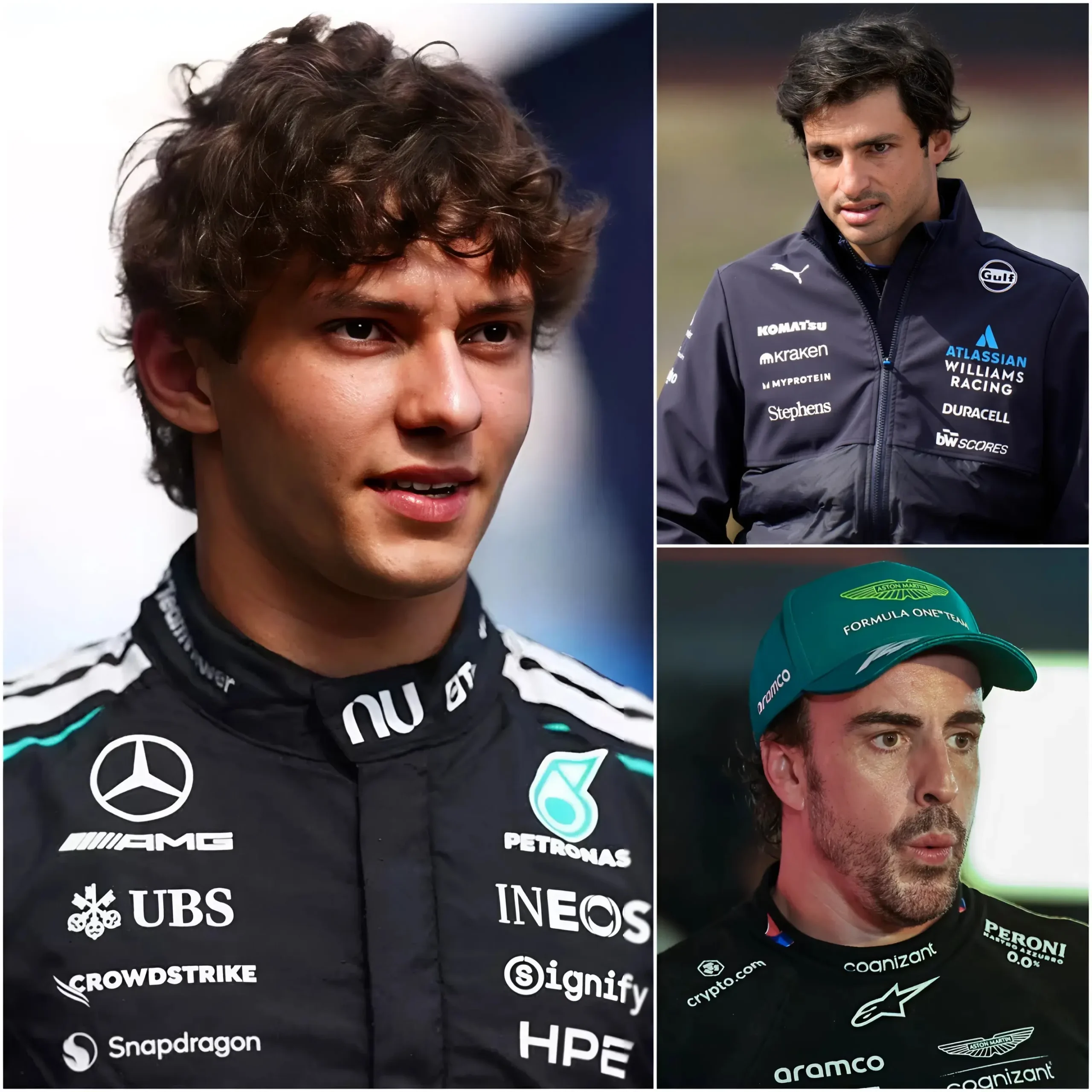 Cover Image for Andrea Kimi Antonelli irrumpe con fuerza y deja a Carlos Sainz y Fernando Alonso bajo una presión inesperada en la F1.