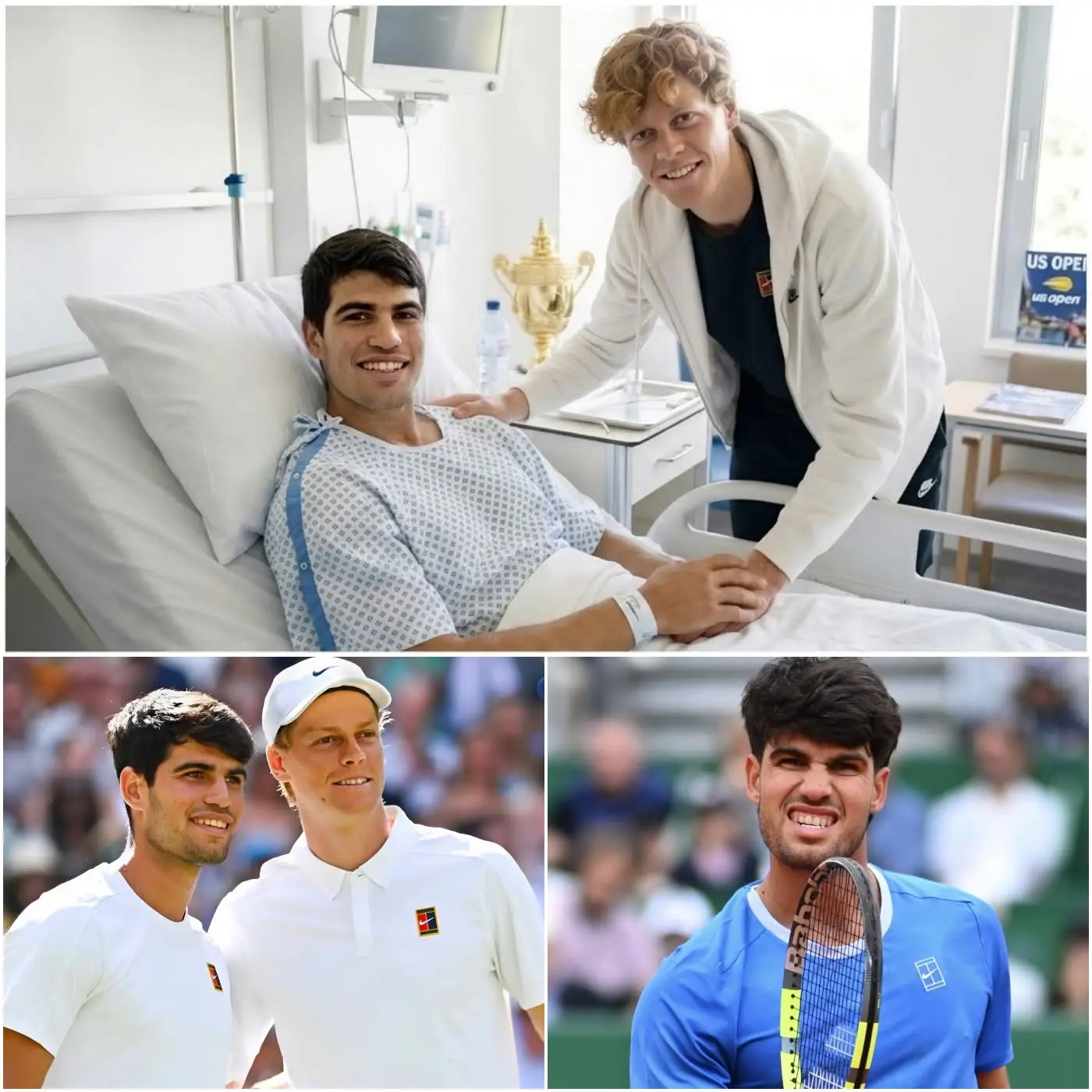 Cover Image for 🔥🎾 “The battle is not over yet… and I will be waiting for you on the court.” While Carlos Alcaraz was going through the darkest and most tormented period of his career, a deeply emotional secret came from the person no one expected: his great rival — Jannik Sinner.