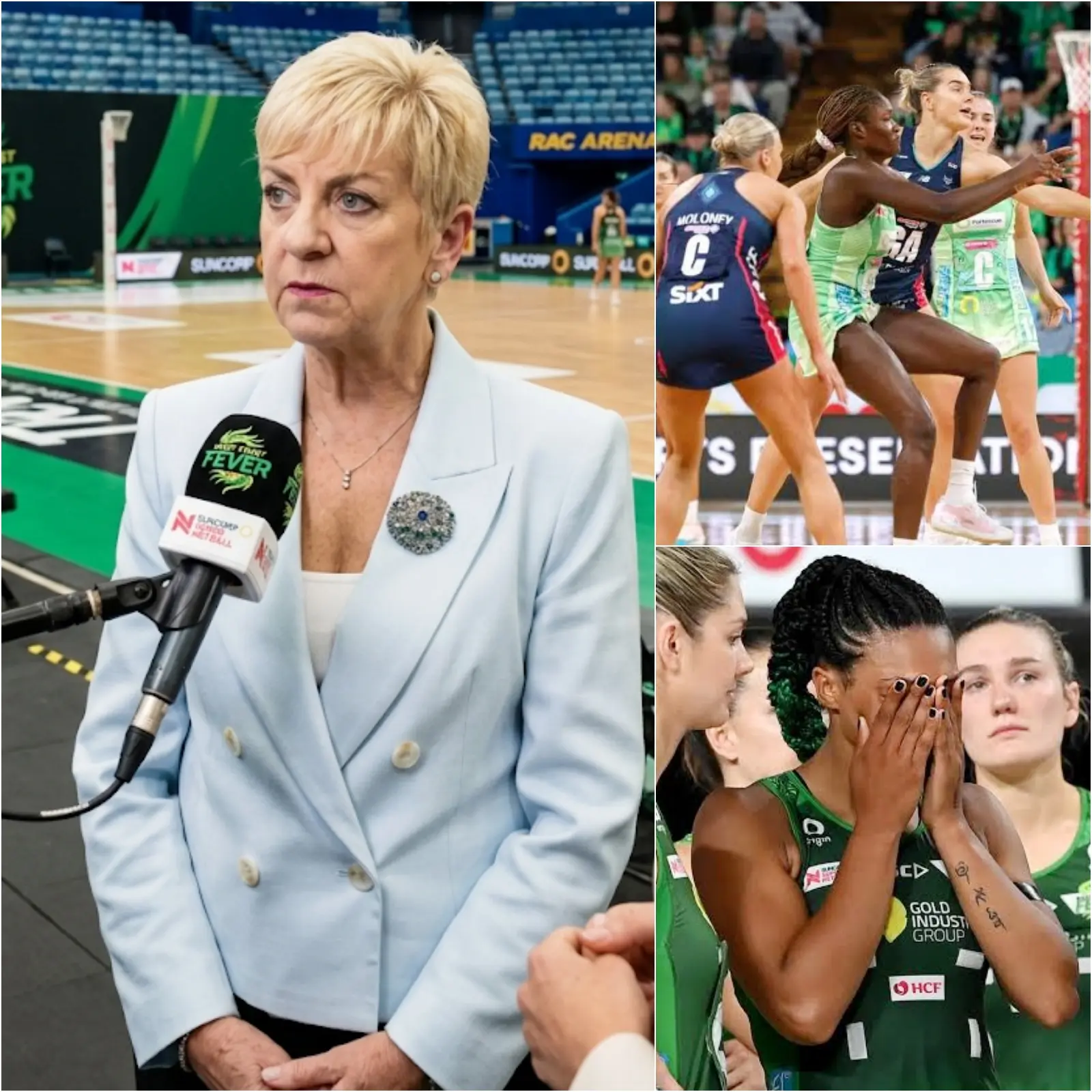 Cover Image for 🚨 SHOCKING NEWS: The chairman of West Coast Fever Football Club has cut all bonuses and a quarter of the players’ salaries after their crushing 51-62 defeat to arch-rivals Melbourne Vixens.