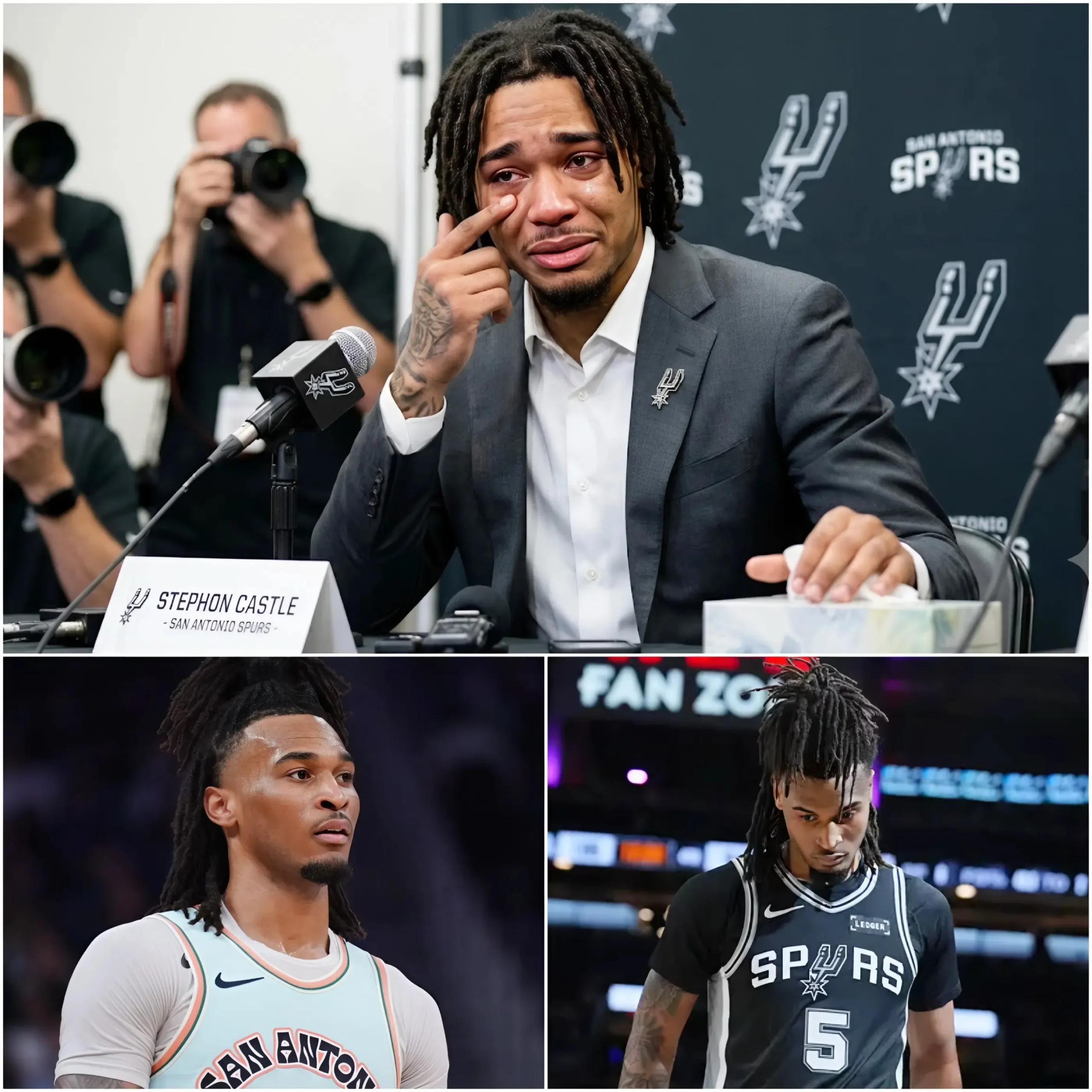 Cover Image for 🏀🏀 4 MINUTES AGO: In a recent interview that sparked a wave of intense criticism — Stephon Castle delivered an emotional statement. The American player broke down in tears as he declared that he…