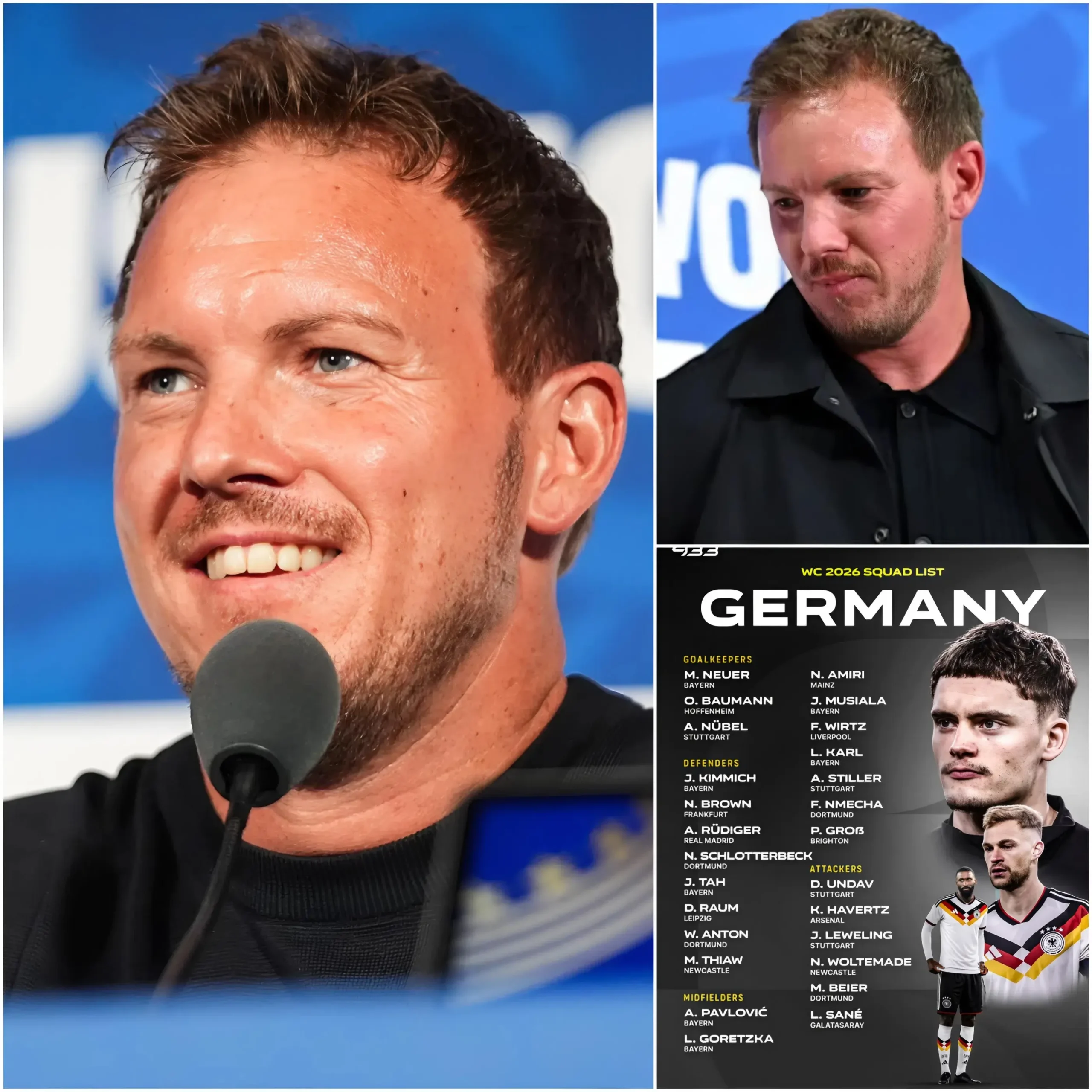 Cover Image for NEUESTE NACHRICHTEN: Trainer Julian Nagelsmann hat die offizielle Startaufstellung bekanntgegeben.