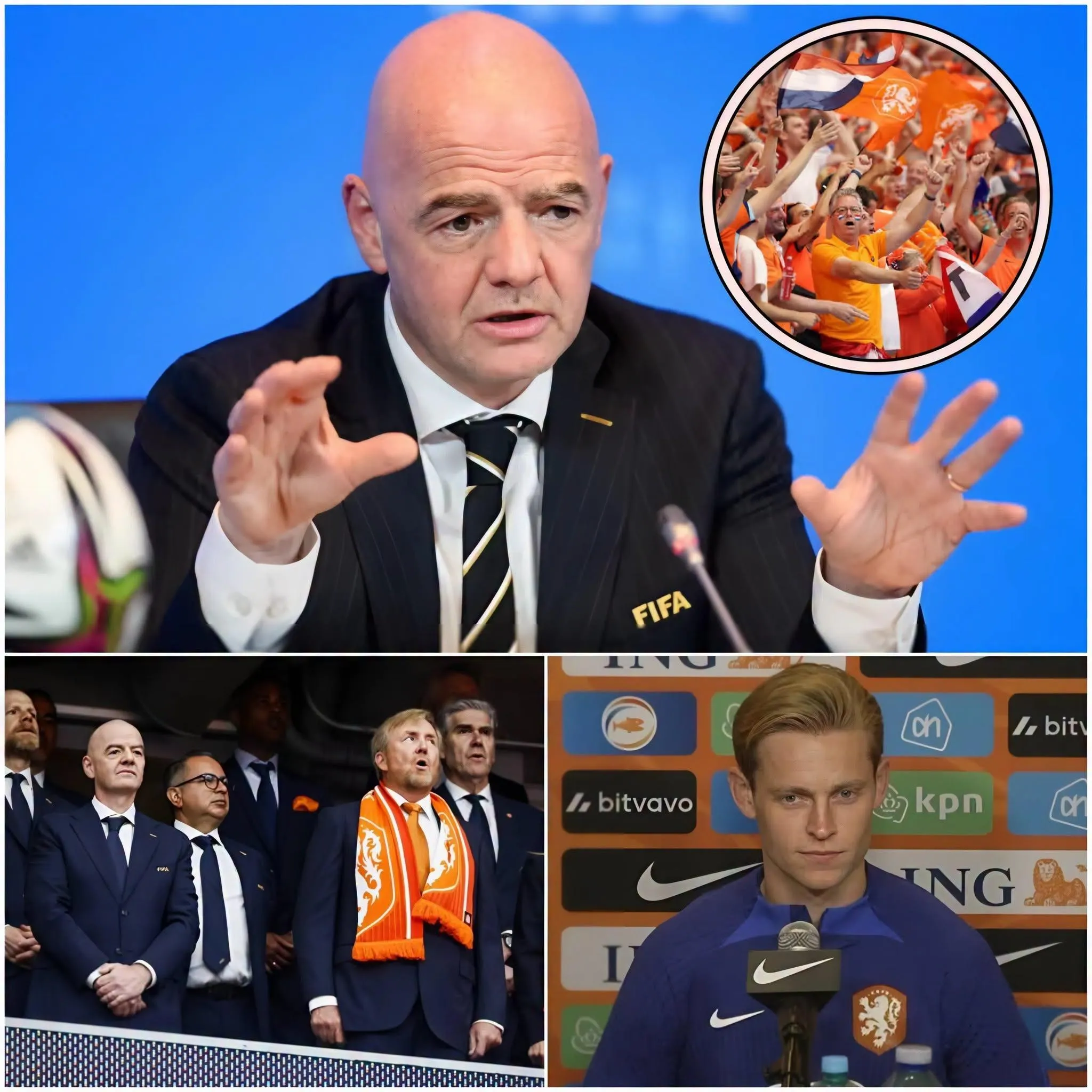 Cover Image for 🚨BREAKING NIEUWS: De FIFA-voorzitter zou hebben voorgesteld om ongeveer de helft van de Nederlandse supporters de toegang tot het stadion in Monterrey te ontzeggen voor de wedstrijd tegen Marokko morgenavond,
