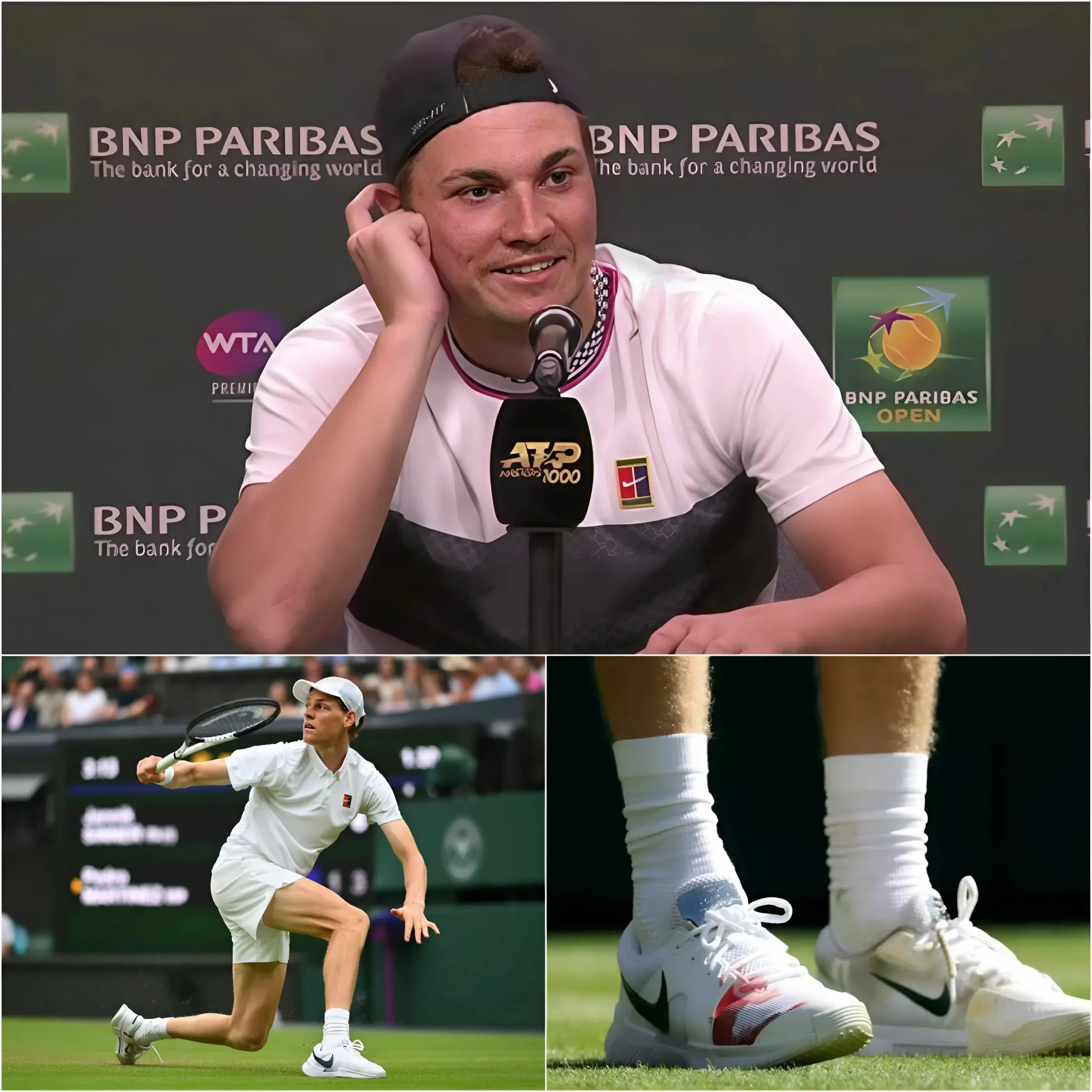Cover Image for “”Stop, you’re always fake.” Miomir Kecmanović publicly criticized Jannik Sinner after their heated first-round match at Wimbledon 2026. The Serbian player accused his opponent of a clear “injury dive” – requesting medical time to check his torn toenail while trailing 6-4 in the first set