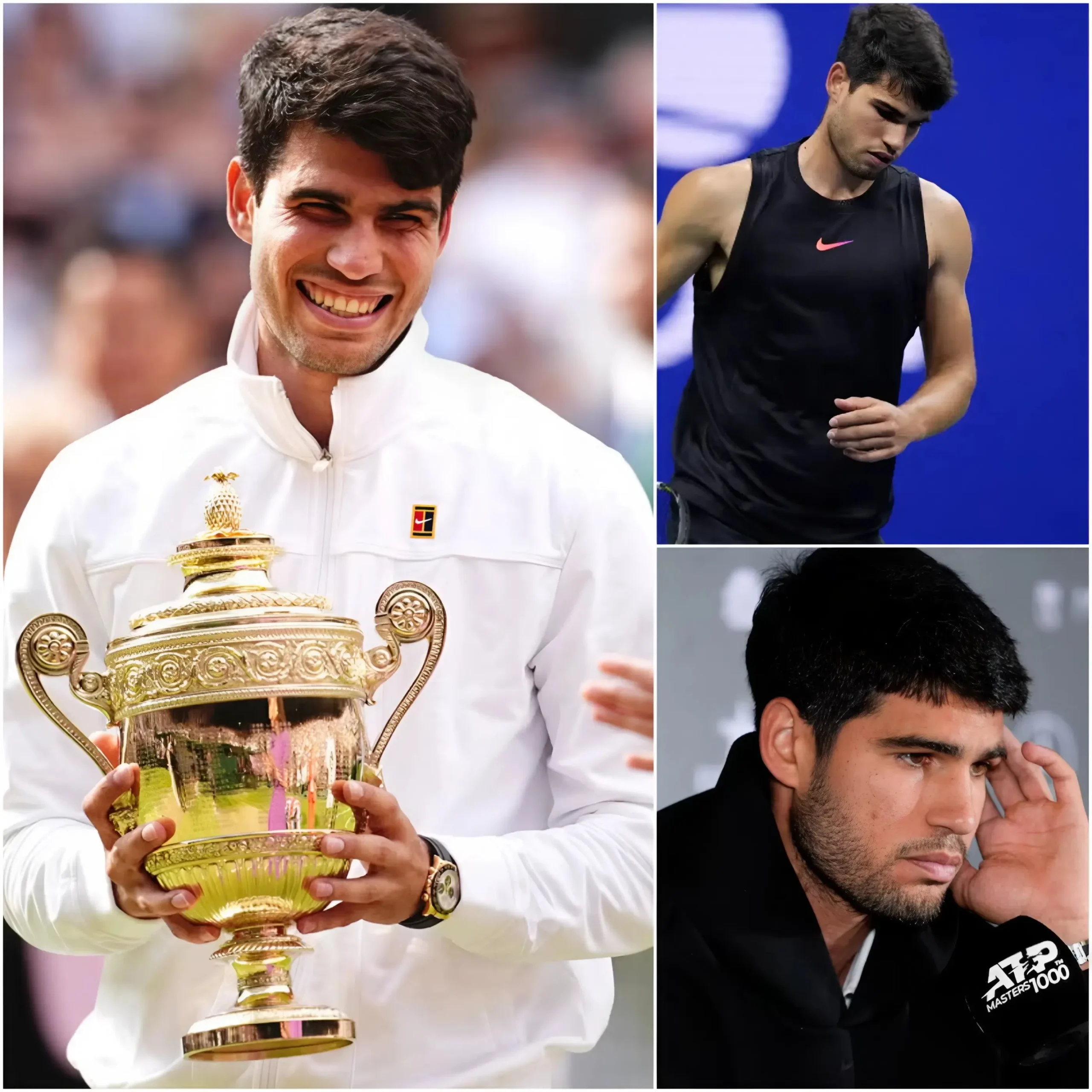 Cover Image for Carlos Alcaraz raises fresh injury fears at Wimbledon despite surviving another major test.