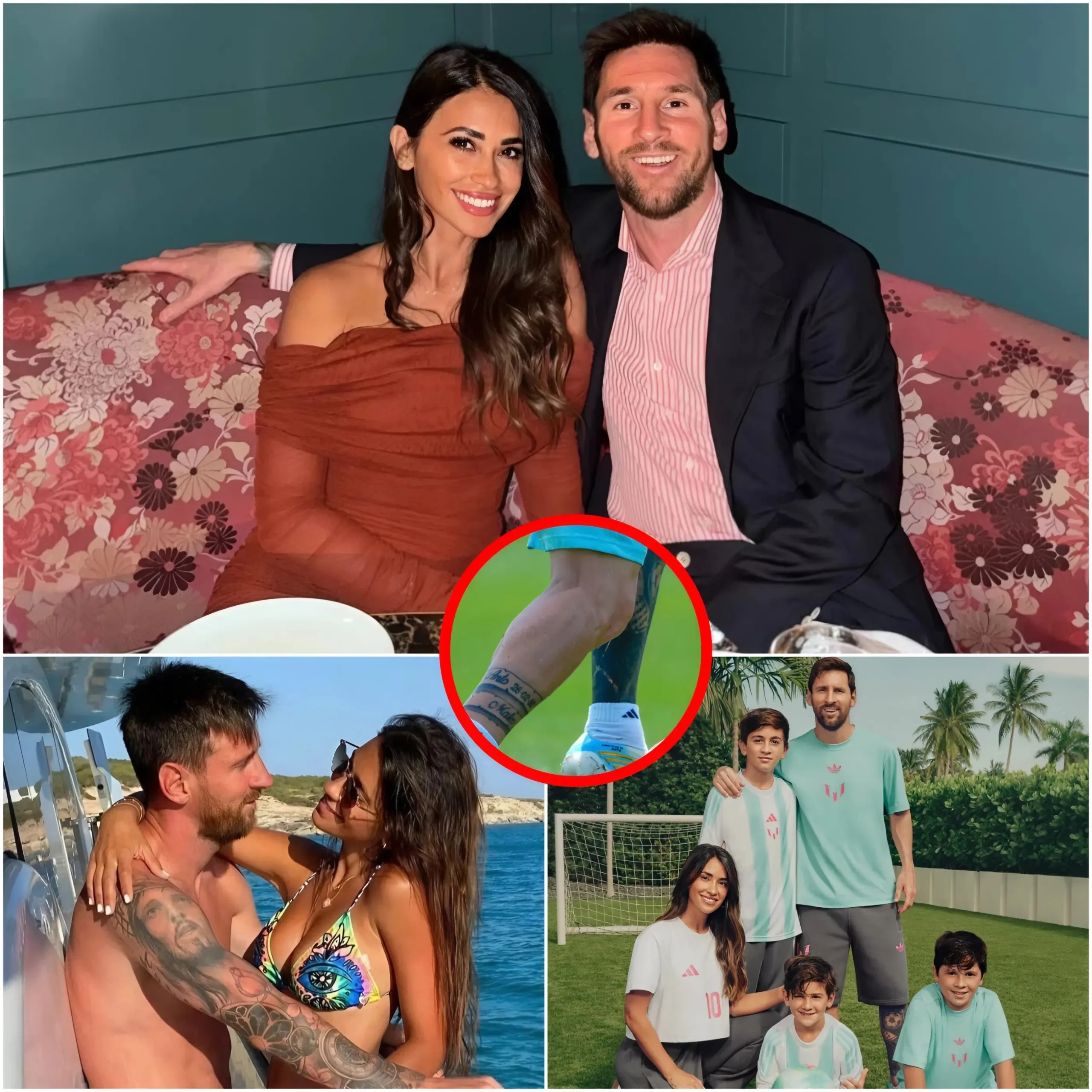 Cover Image for TOUCHING: Lionel Messi quietly reveals a hidden tattoo dedicated to Antonela on their 9th wedding anniversary!