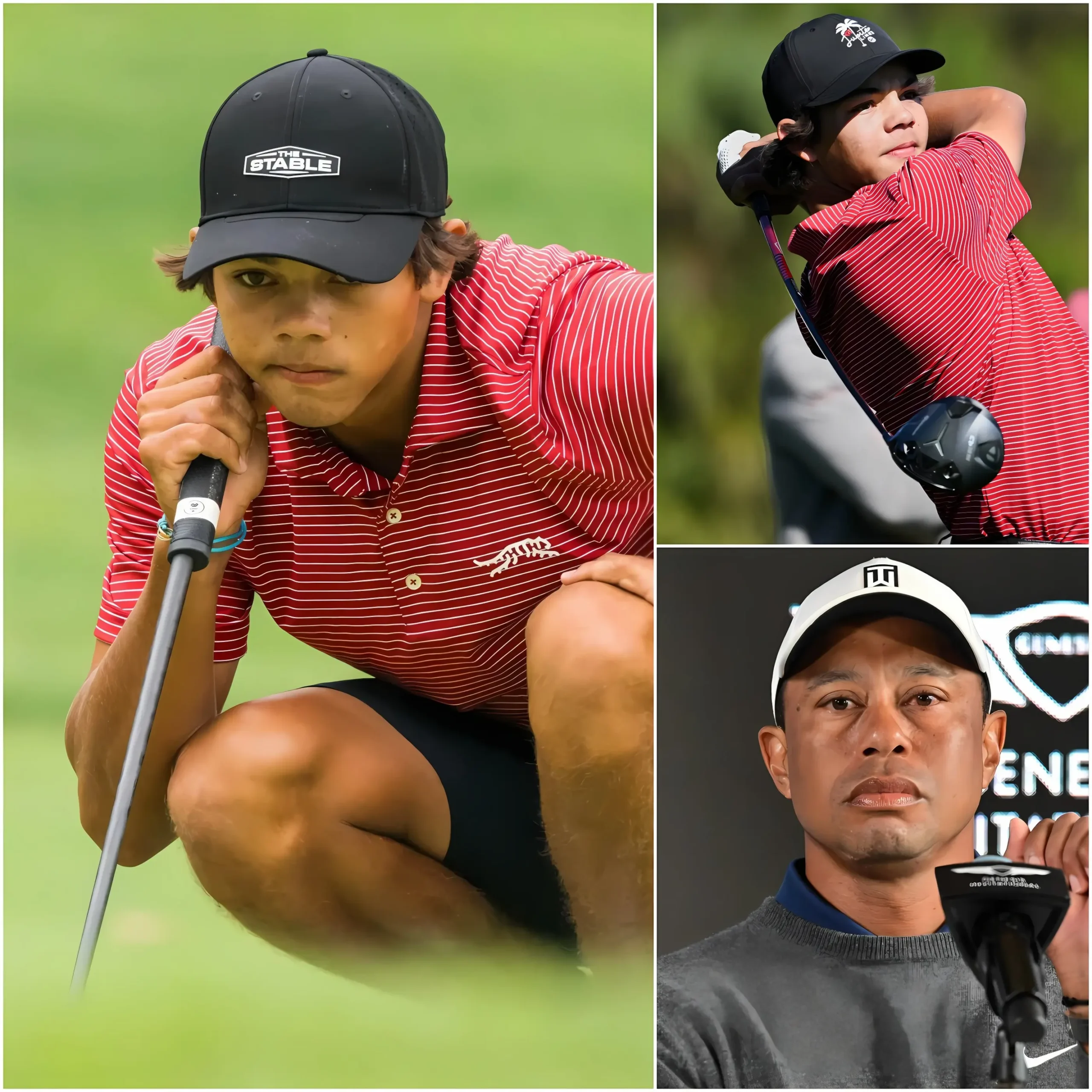 Cover Image for CHARLIE WOODS SUFFERS A MAJOR FAILURE ON HIS GOLF JOURNEY. The son of golf legend Tiger Woods disappointed by failing to make an impact at a major amateur tournament, once again turning the immense expectations placed on Woods into a focal point of debate within the American golf community.