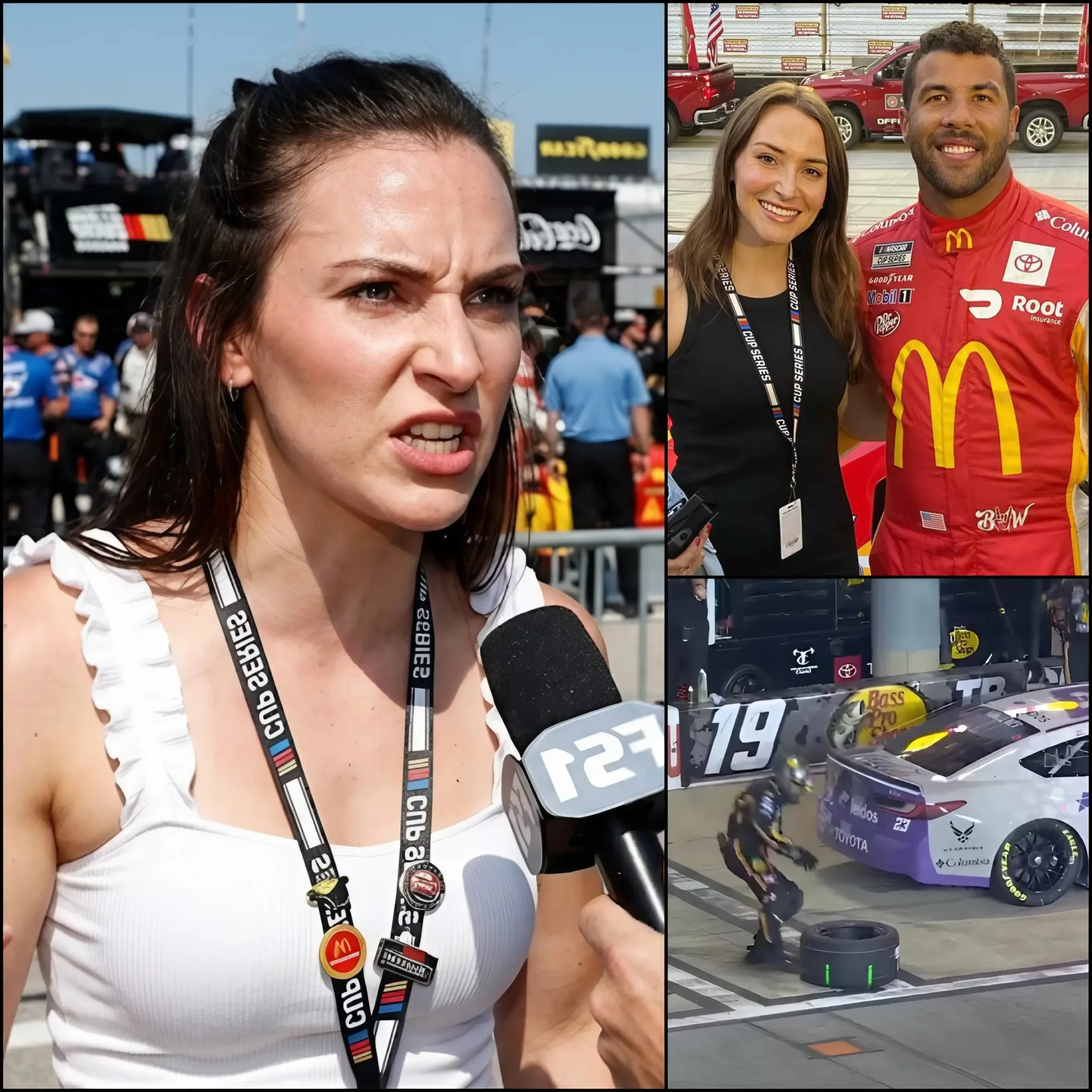 Cover Image for 🚨 10 MINUTES AGO: “WHAT YOU’RE DOING TO HIM IS A CRIME.” Amanda Carter, the wife of NASCAR driver Bubba Wallace, spoke out in anger after her husband was repeatedly subjected to harsh criticism and personal attacks.