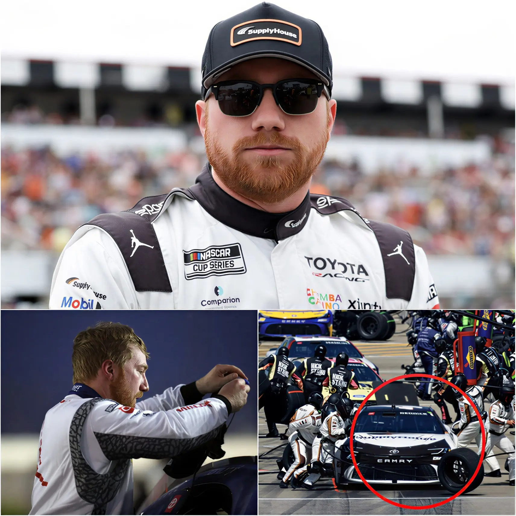 Cover Image for An unexpected incident occurred at Chicagoland Speedway last weekend 🏁💥 Tyler Reddick’s car was unexpectedly sent to the repair area, directly threatening his championship dreams. Full details below 👇