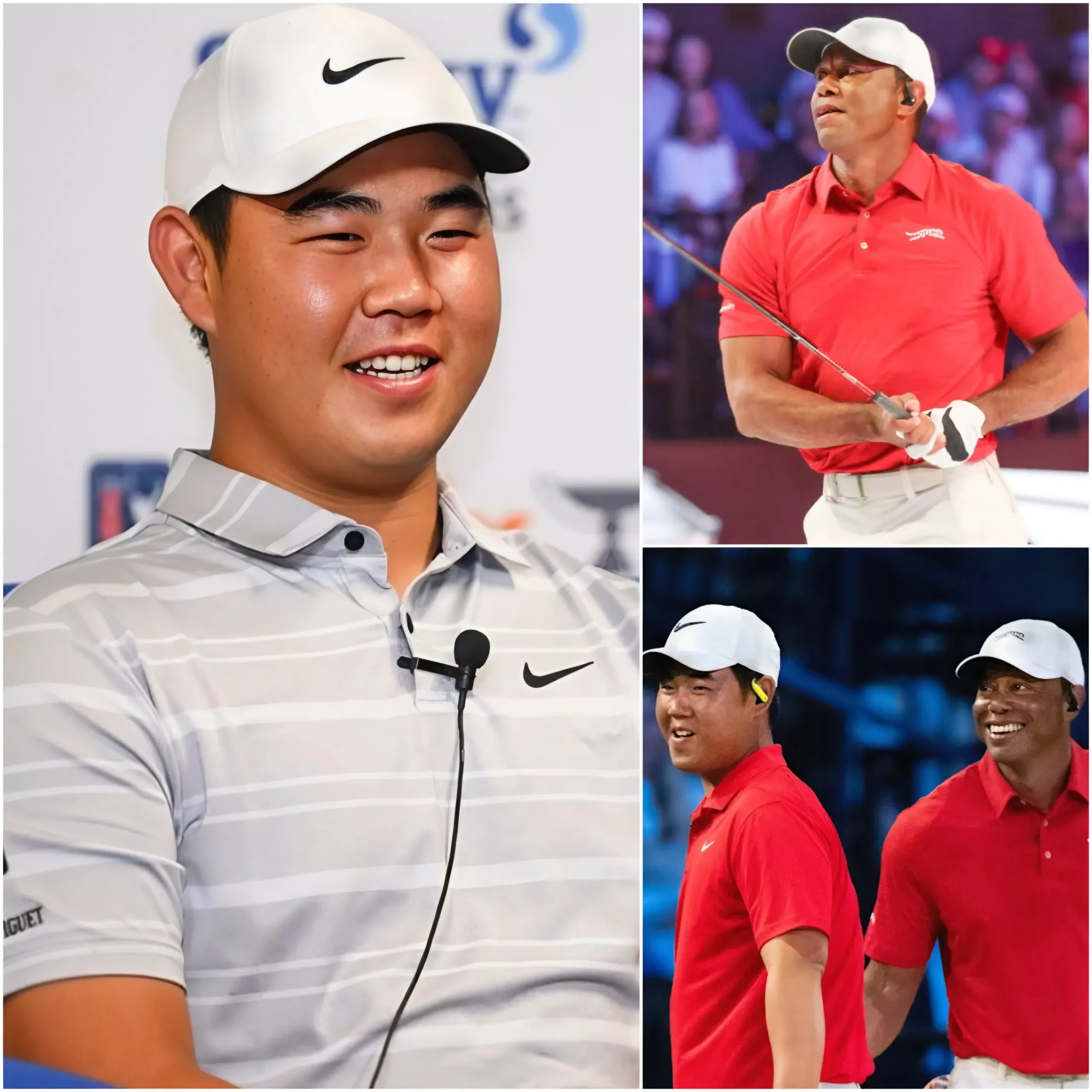 Cover Image for đ±đ„SHOCKING: Tom Kim speaks out about a special call from Tiger Woods after his life-changing victory. The South Korean champion unexpectedly revealed a message from the golf legend that provided the greatest motivation at a time few expected, astonishing fans to learn that Tiger had been quietly watching over and supporting the next generation in his own way.