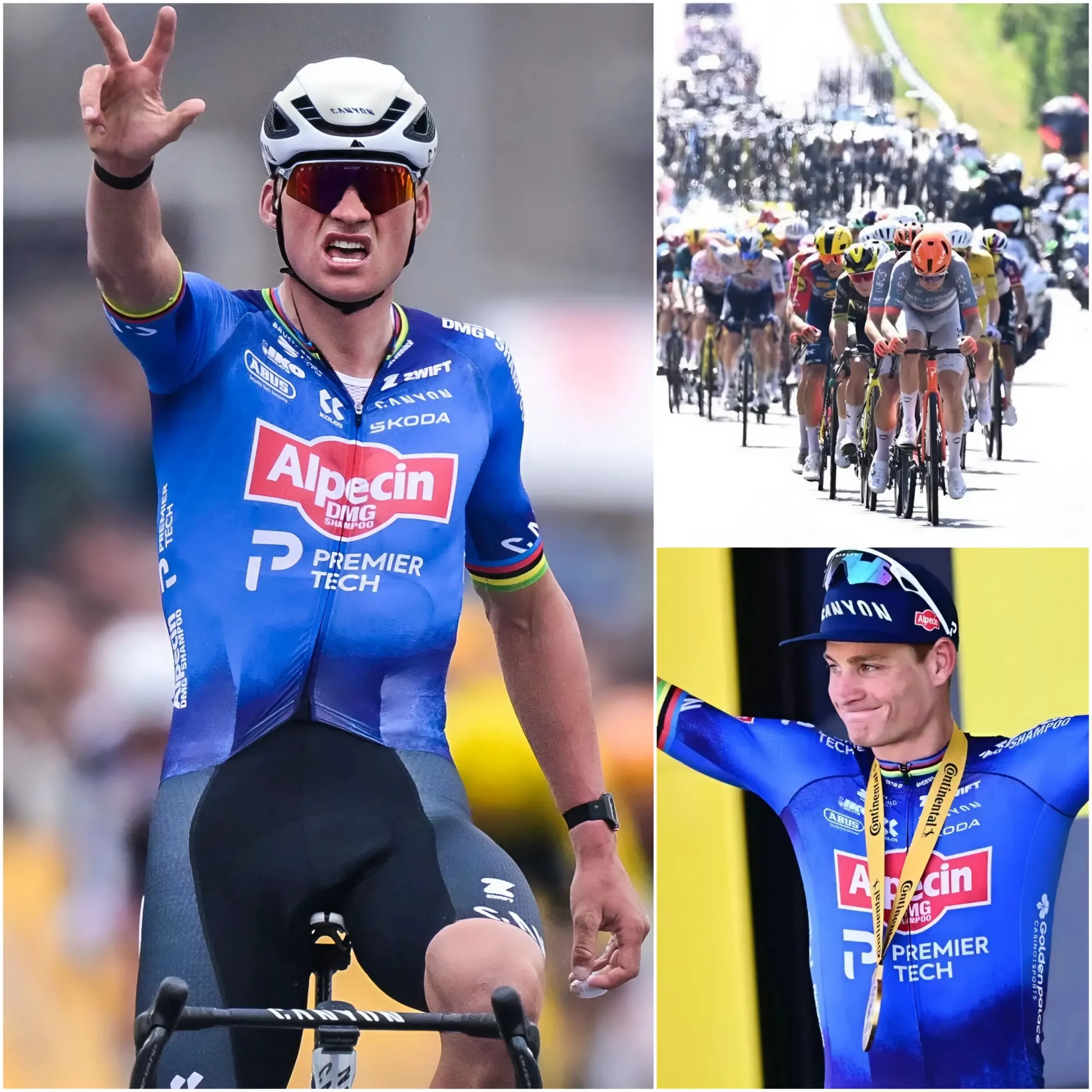 Cover Image for 🚨DERNIÈRE MINUTE : Mathieu van der Poel a créé la sensation sur le Tour de France en triomphant d’une chaleur extrême pour s’imposer d’une manière inimaginable.